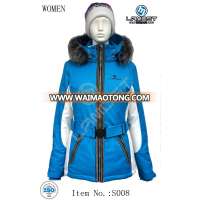 women fashional snow ski suit with belt