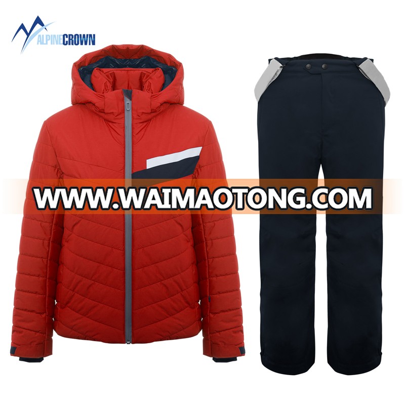 2018 Polyester Material and boy winter ski suit jacket and pant